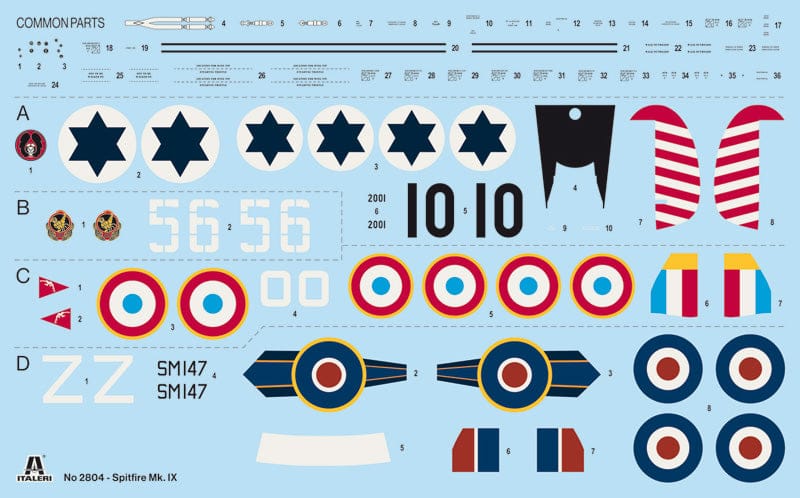Italeri - 2804 - Supermarine Spitfire Mk IX - decals