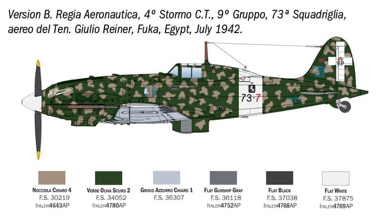 Italeri - 2840 - Macchi C.202 Folgore - paint schemes