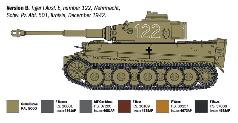 Italeri - 6767 - Pz.Kpfw. VI Ausf. H Tiger I - paint schemes