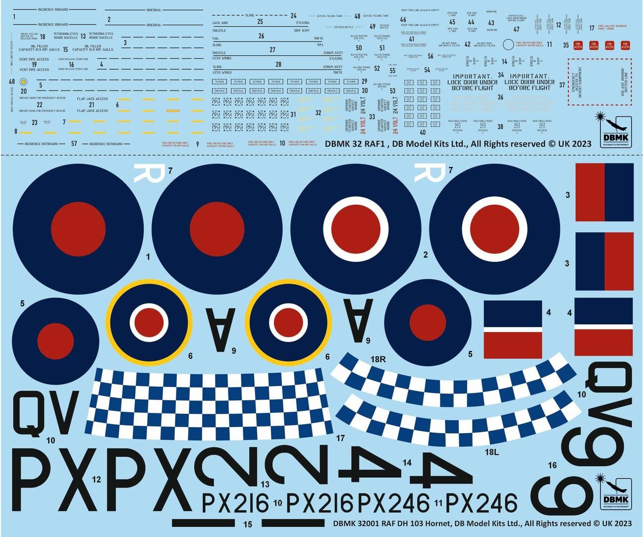 DBMK - 32003 - de Havilland Hornet F.1 / PR.2 - decals