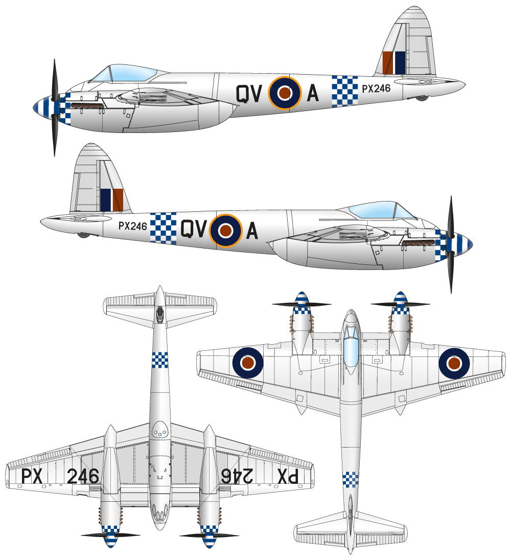 DBMK - 32003 - de Havilland Hornet F.1 / PR.2 - paint schemes
