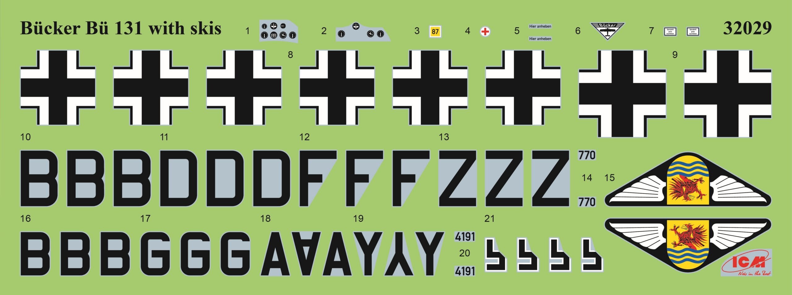 ICM - 32029 - Bücker Bü 131D (Winter) - decals