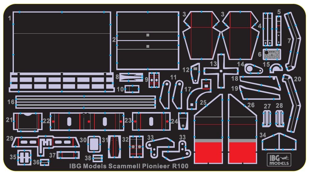 280 - IBG - 35030 - Scammell Pioneer R100 - photo-etched parts