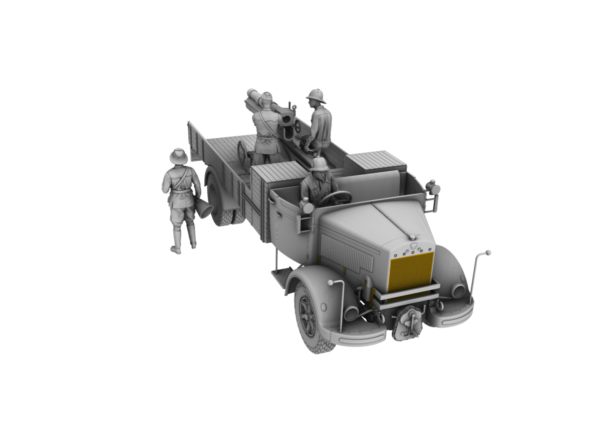 509 - IBG - 35065 - Autocannone da 100/17 su Lancia 3Ro and Crew - digital model