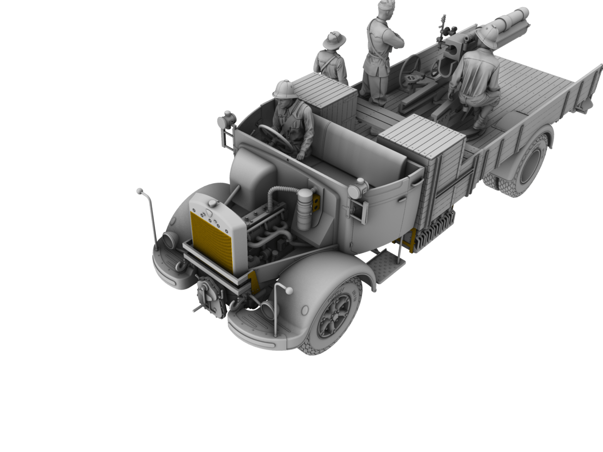 514 - IBG - 35065 - Autocannone da 100/17 su Lancia 3Ro and Crew - digital model