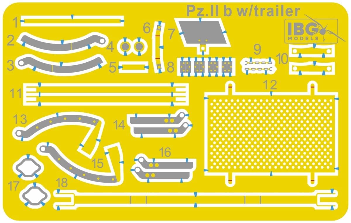 IBG - 35080 - Pz.Kpfw. II Ausf. B with Betr.st.Anh - photo-etched parts