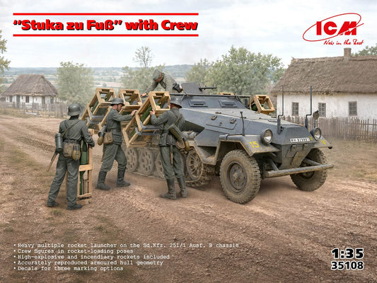 010 - ICM - 35108 - Sd.Kfz. 251/1 Ausf. B Wurfrahmen 40 ‘Stuka zu Fuss’ with Crew - primary image