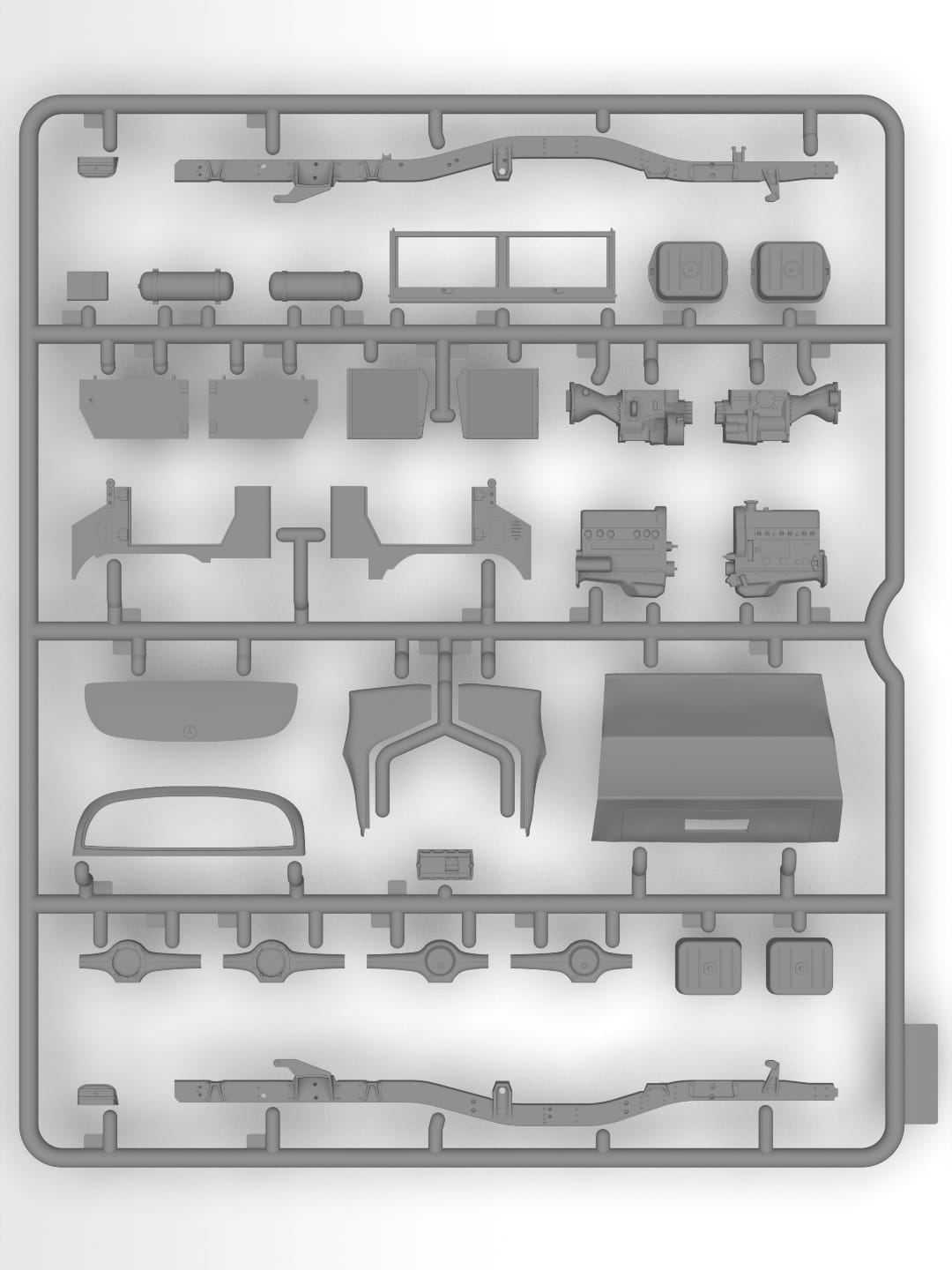 ICM - 35139 - Unimog 404 S with Drehringlafette Mount - sprue