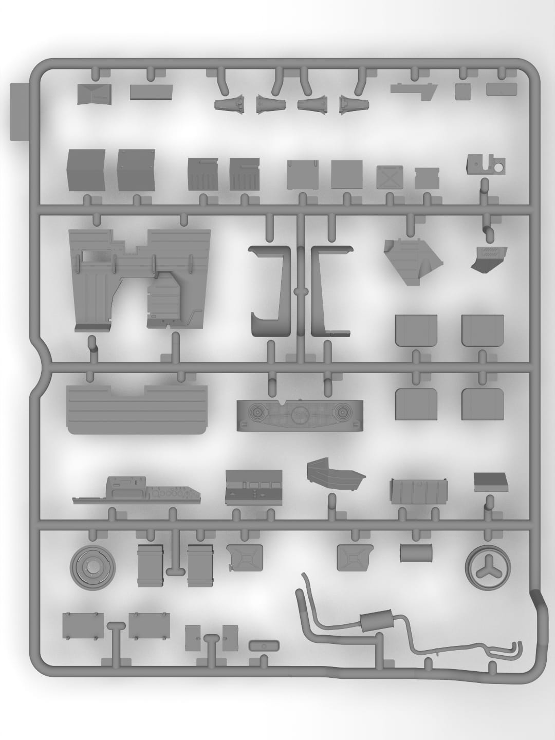 ICM - 35139 - Unimog 404 S with Drehringlafette Mount - sprue