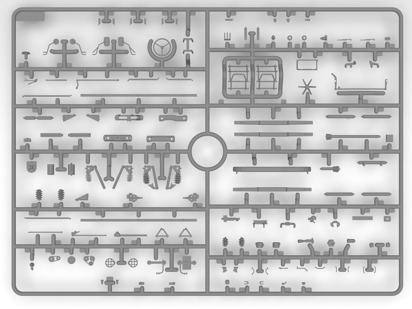 ICM - 35139 - Unimog 404 S with Drehringlafette Mount - sprue