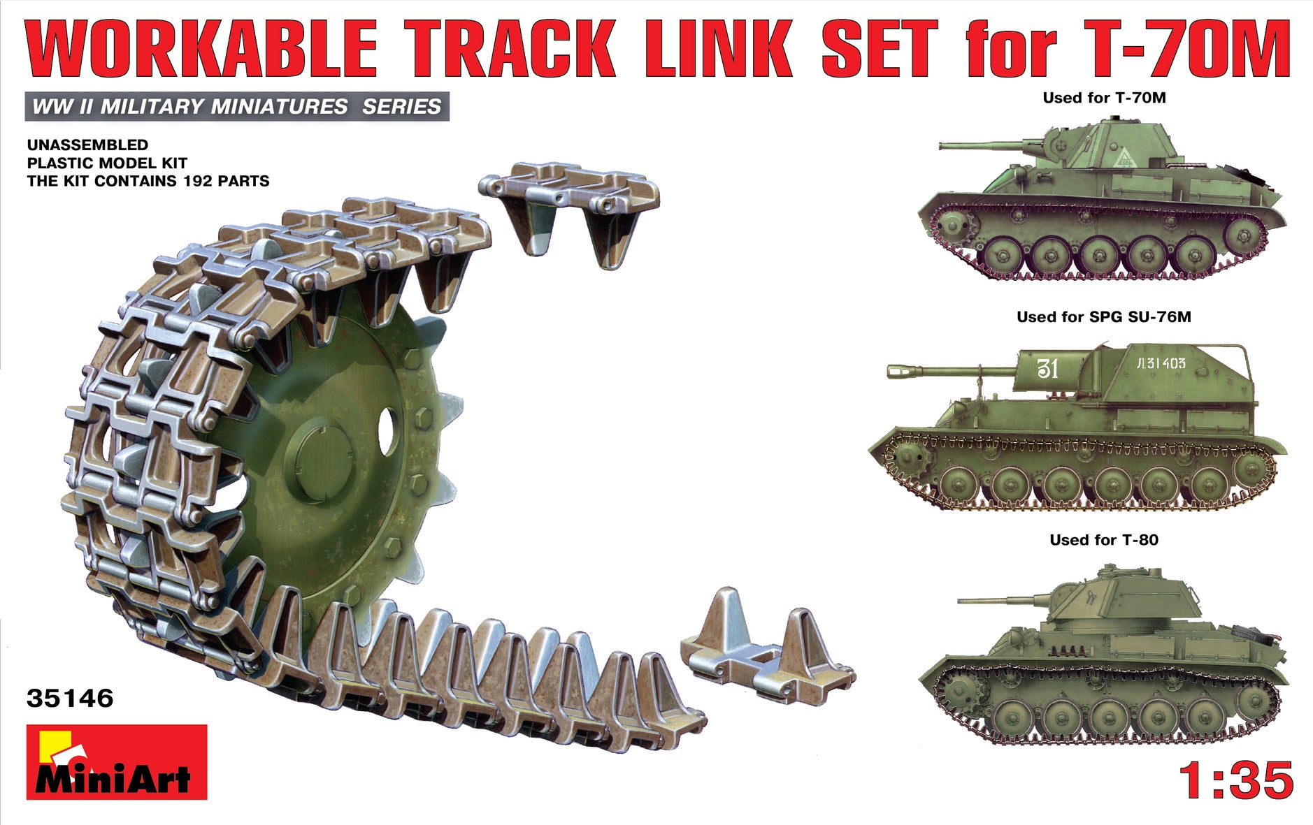 Ensemble de maillons de chenilles fonctionnels T-7M