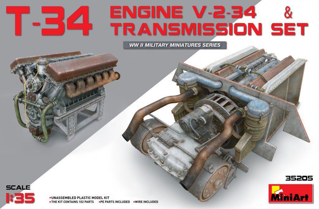 Ensemble moteur T-34 V-2-34 et transmission