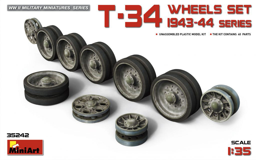 Jeu de roues pour modèles T-34 1943-44