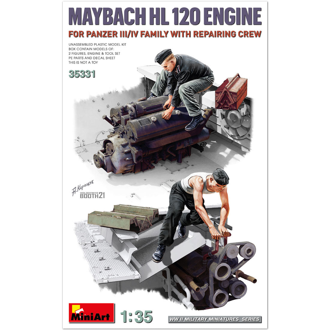 Maybach HL12 Engine with Repair Crew