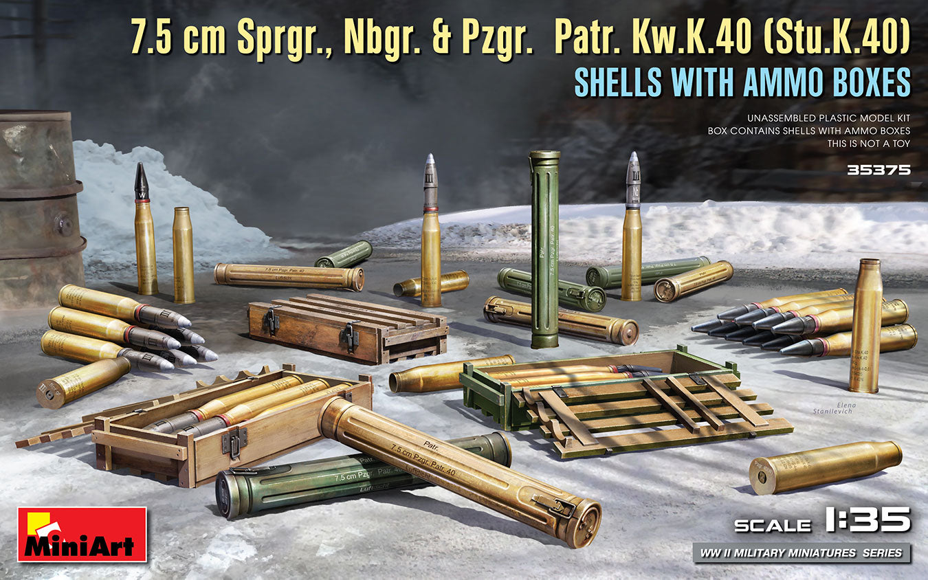  cm Sprgr., Nbgr. and Pzgr. Patr. KwK 40 (StuK 40) Shells