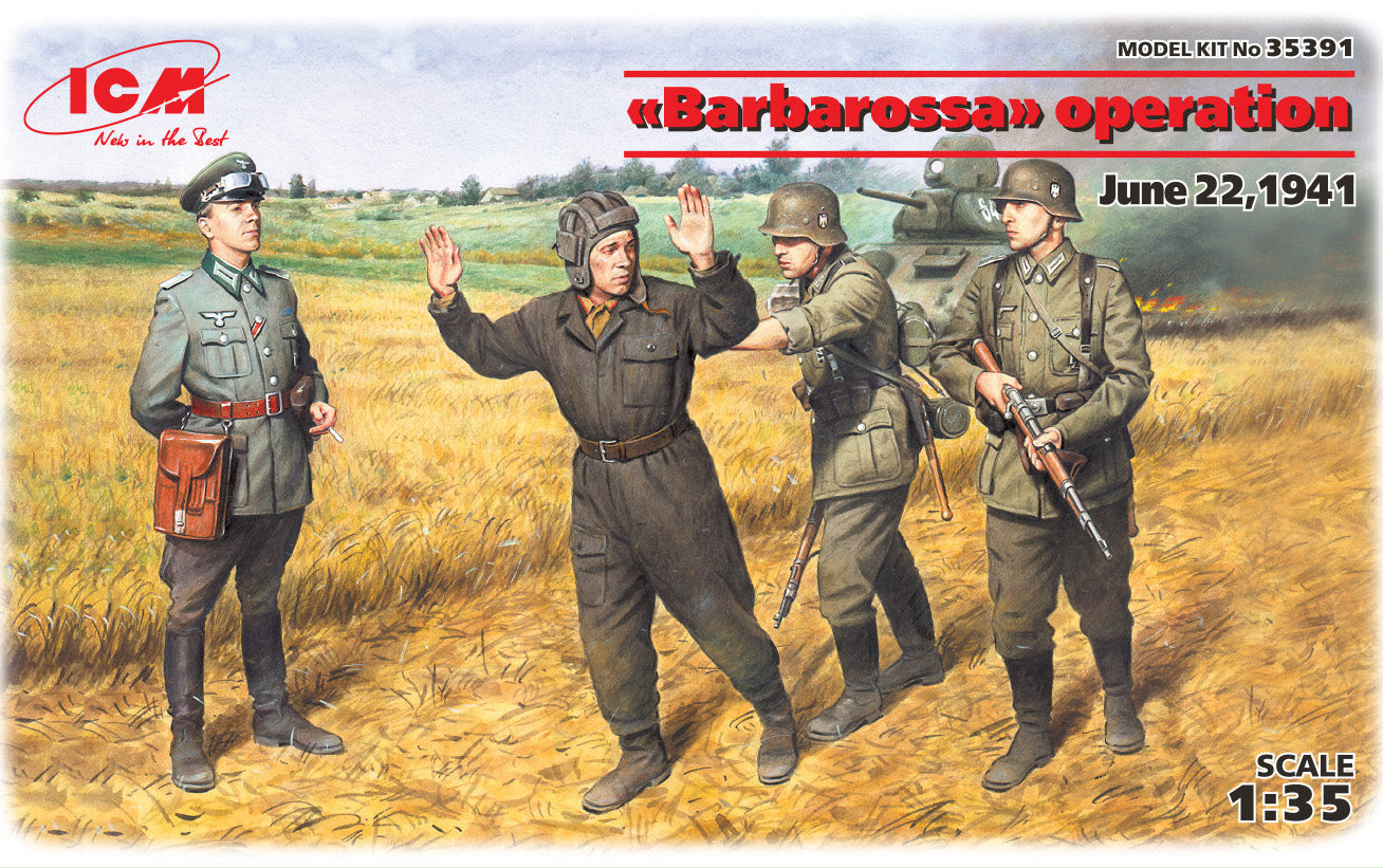 Infanterie allemande et équipage de char soviétique capturés, opération Barbarossa (juin 1941)