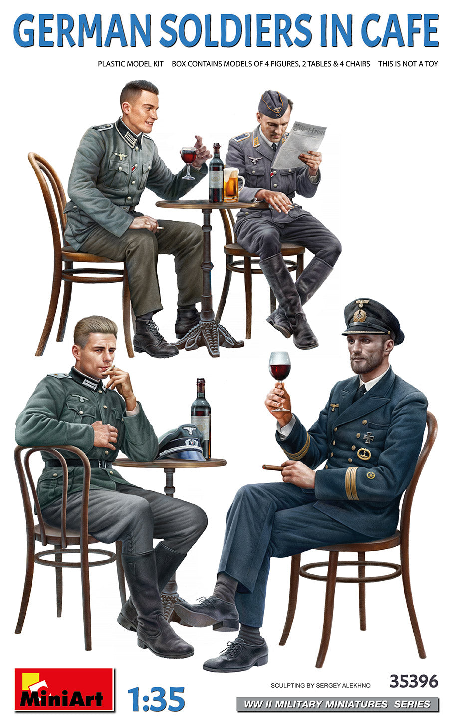 Soldats allemands au café