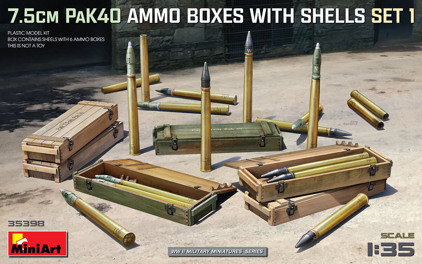 cm PaK 40 Ammo Boxes with Shells Set 1