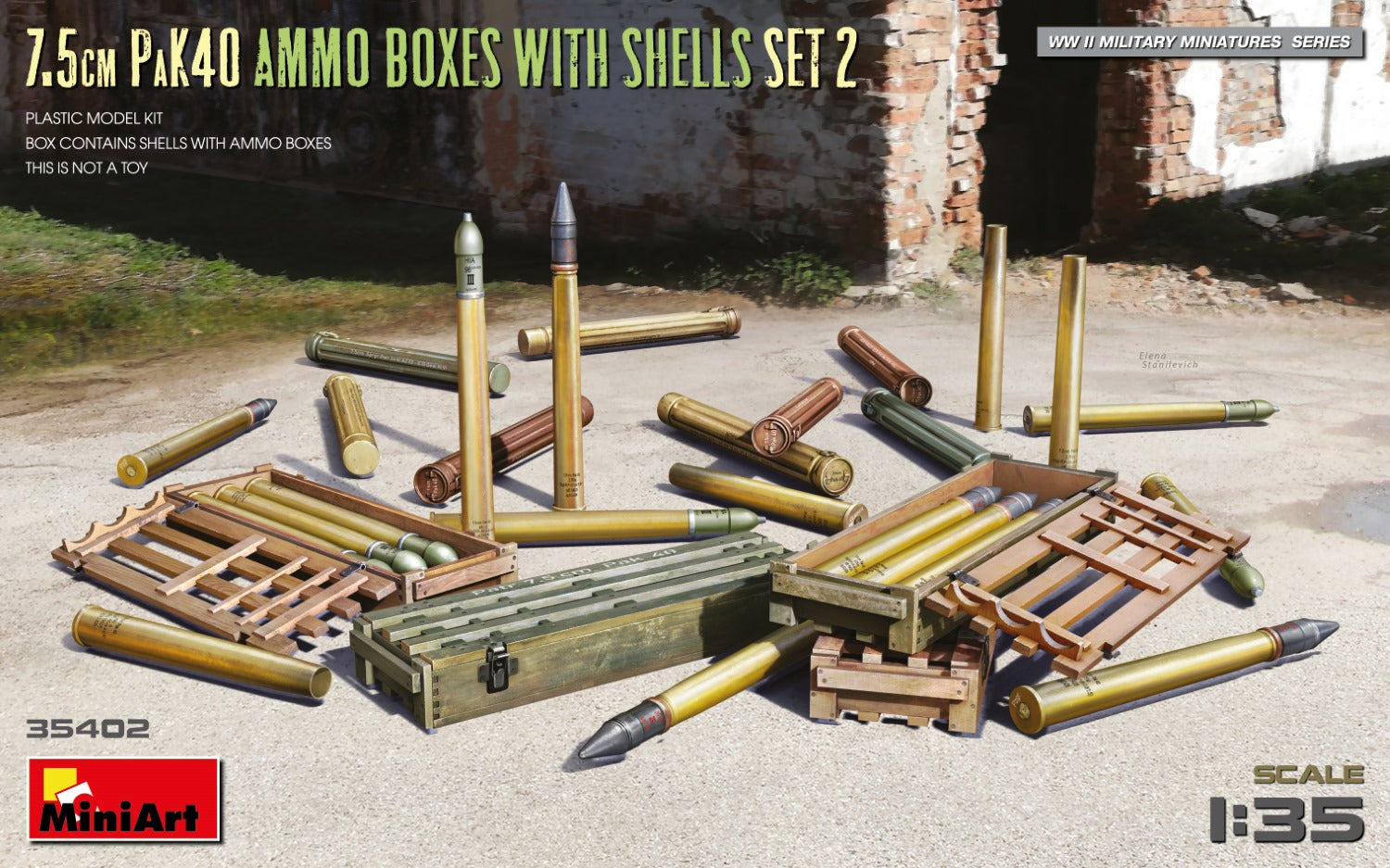 cm PaK 40 Ammo Boxes with Shells Set 2