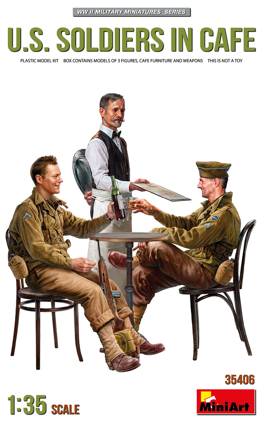 United States Soldiers in Cafe