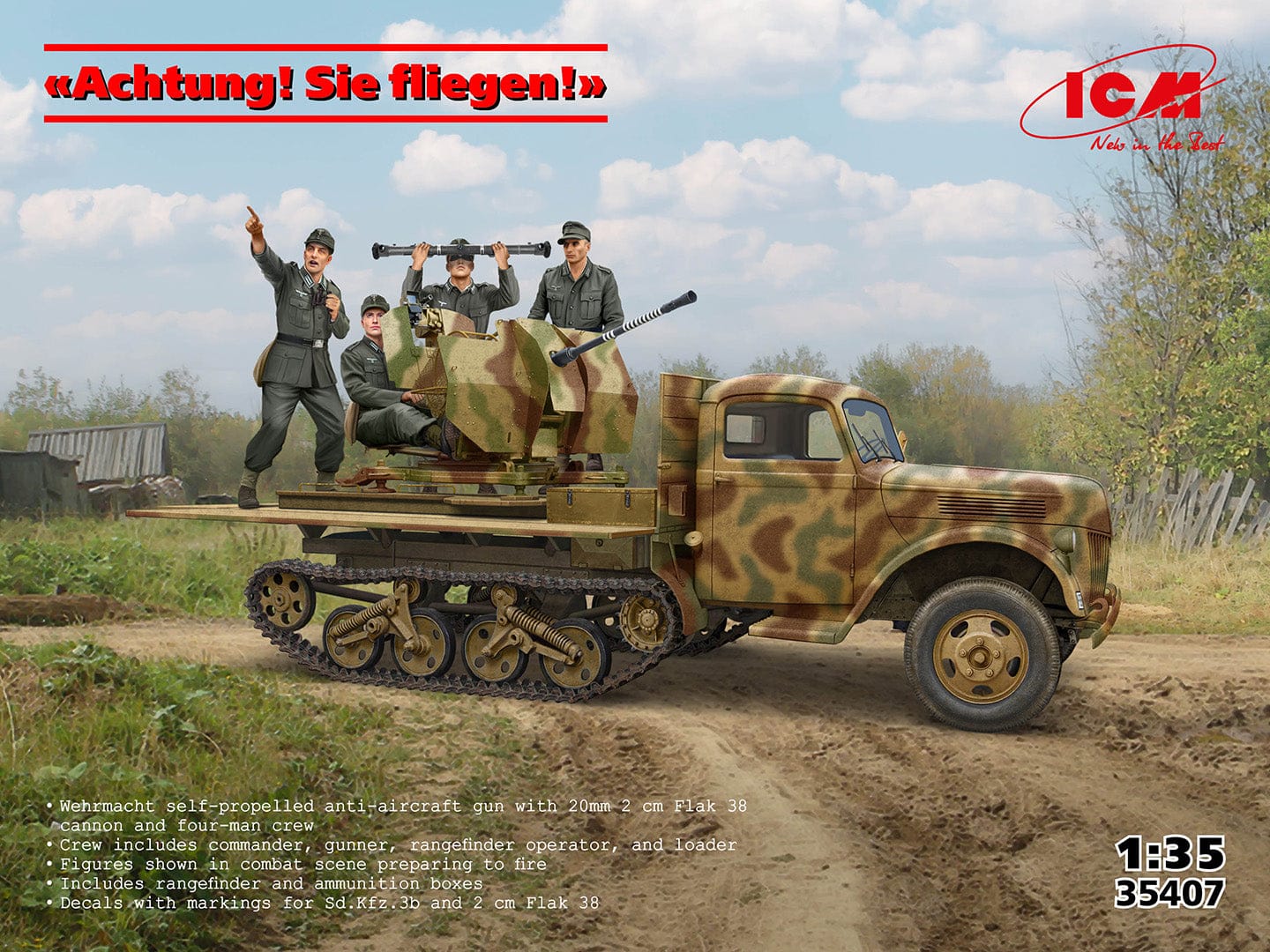 010 - ICM - 35407 - Ford-Werke Sd.Kfz. 3b 2cm Flak 38  ‘Achtung! Sie fliegen!’ - primary image
