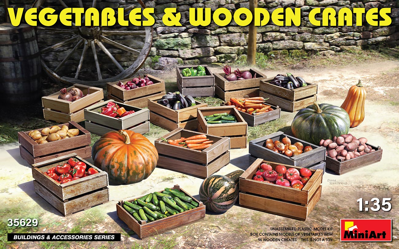 Vegtables and Wooden Crates