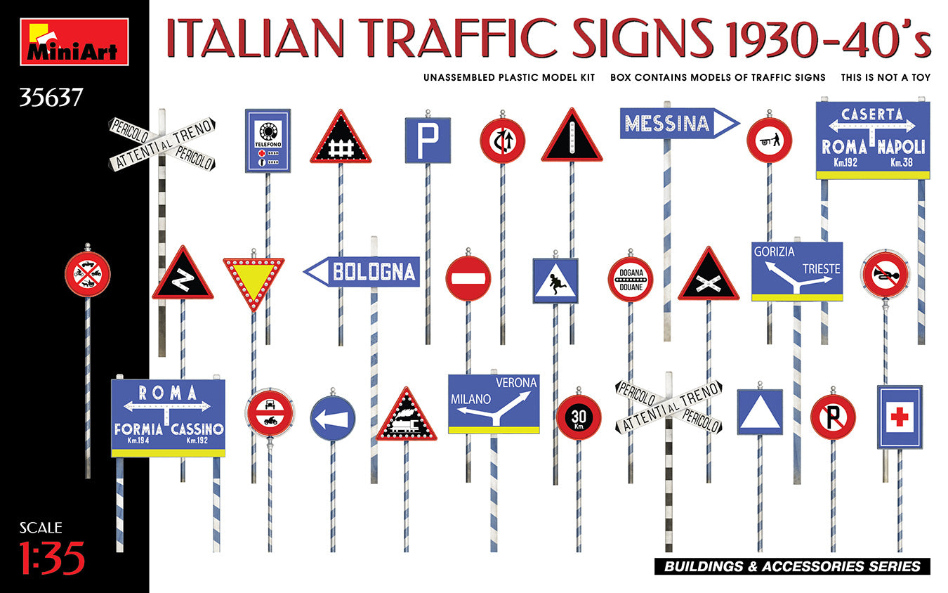 Panneaux de signalisation italiens (années 193-40)