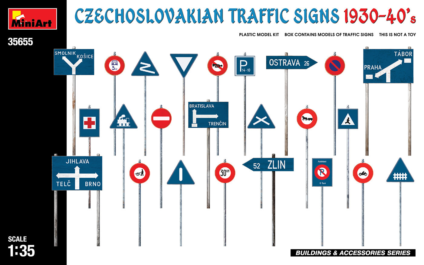 Panneaux de signalisation tchécoslovaques (années 193-40)