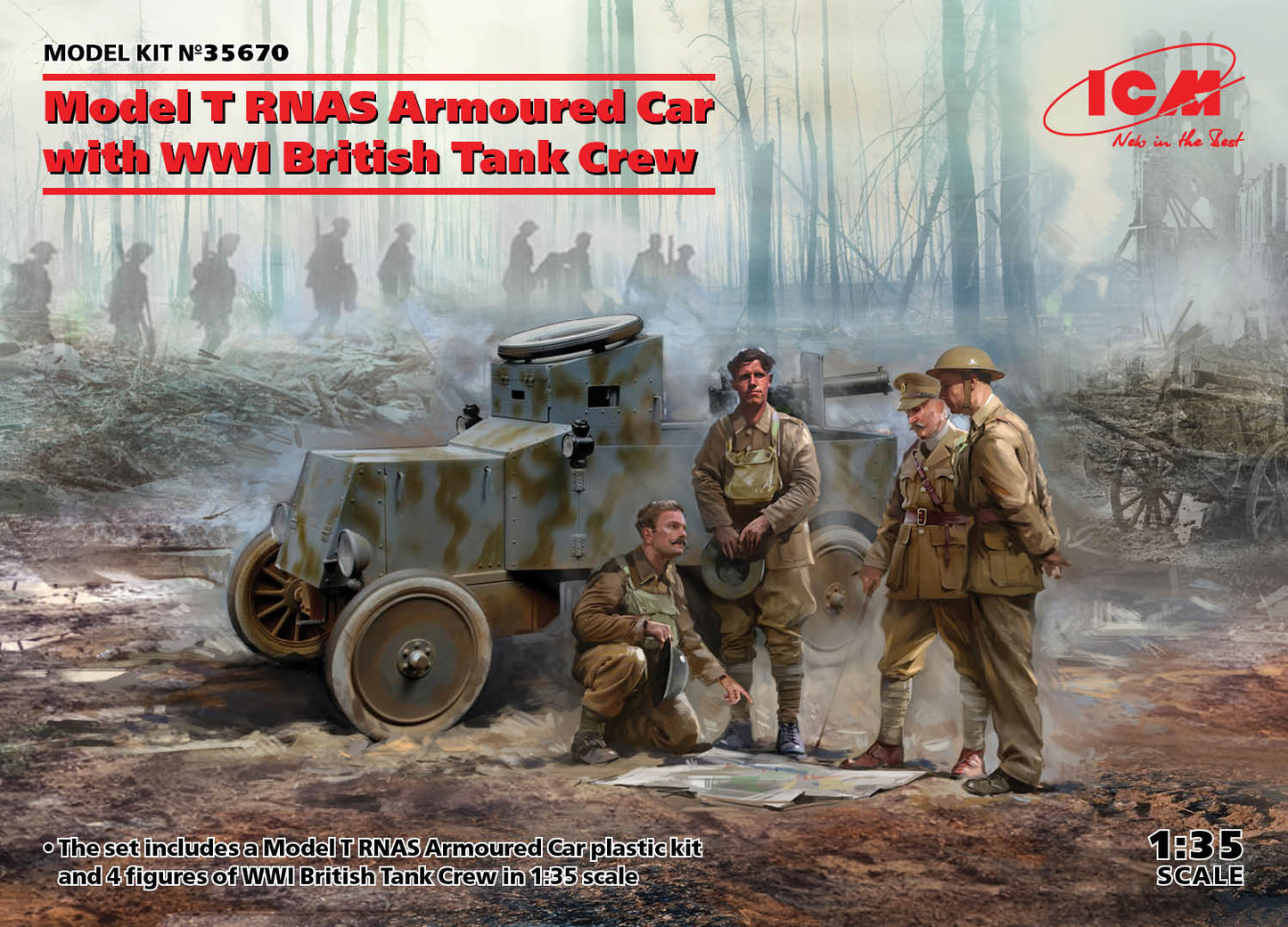 010 - Ford Model T RNAS Armoured Car with Crew - primary image