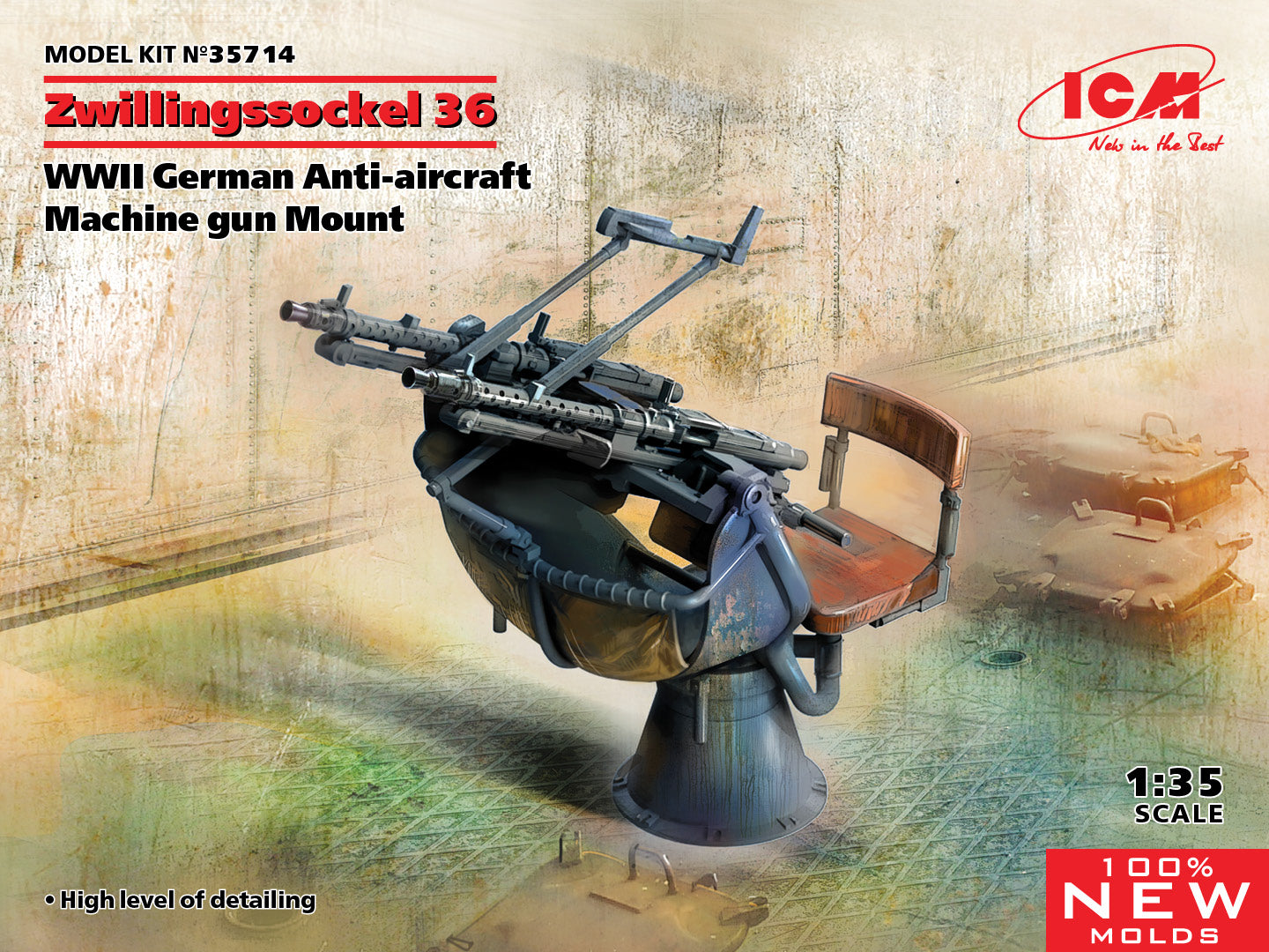 010 - Zwillingssockel 36 Anti-Aircraft MG Mount - primary image