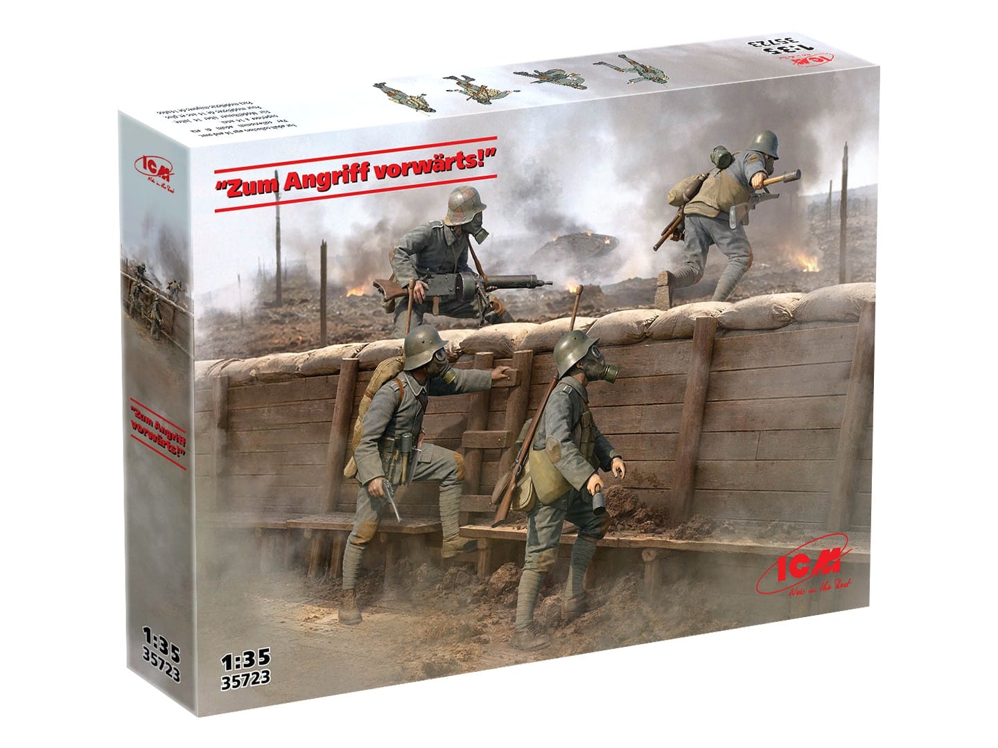 100 - ICM - 35723 - German Sturmtruppen ‘Zum Angriff vorwärts!’ - box front right angle