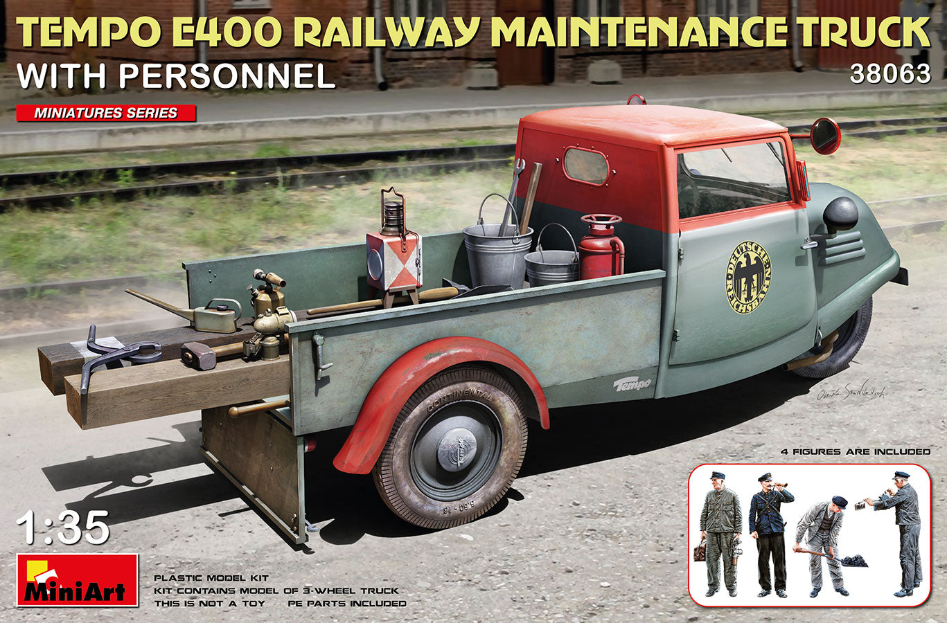 Tempo E40 Railway Maintenance Truck with Railway Personnel