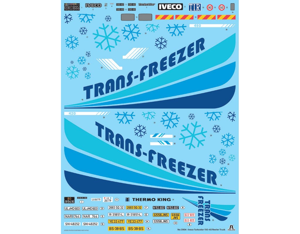 Italeri - 3964 - IVECO Turbostar 190.48 Reefer - decals