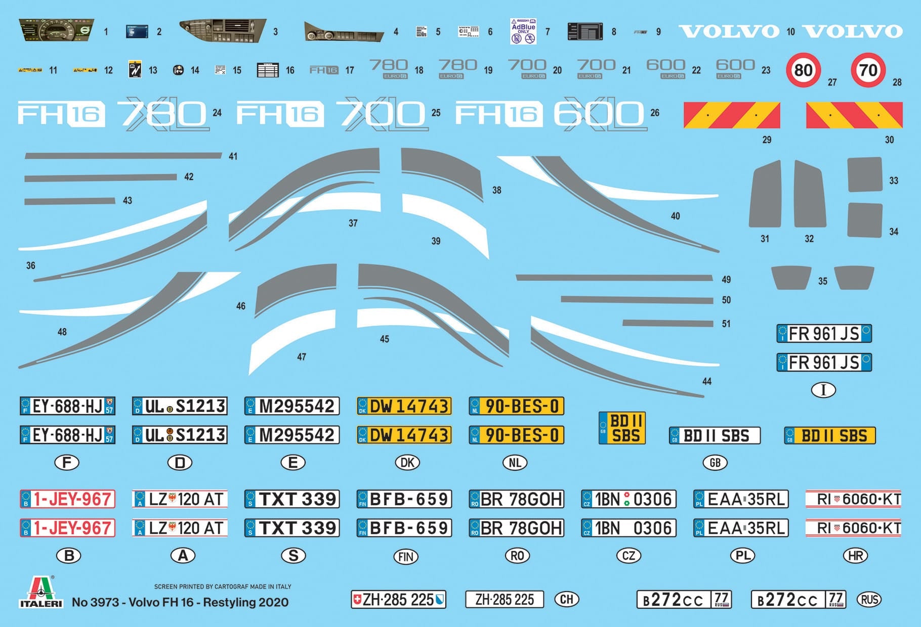 Italeri - 3973 - Volvo FH16 - decals