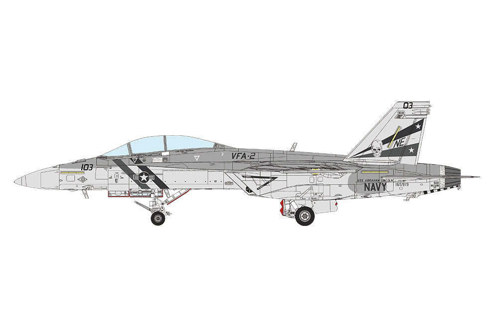 paint schemes - Aircraft piloted by LCDR Keith Kimberly, and weapon system officer LCDR Mike Peterson, VFA-2 ‘Bounty Hunters‘ Strike Fighter Squardron, Carrier Air Wing 2, USS Abraham Lincoln, 2004