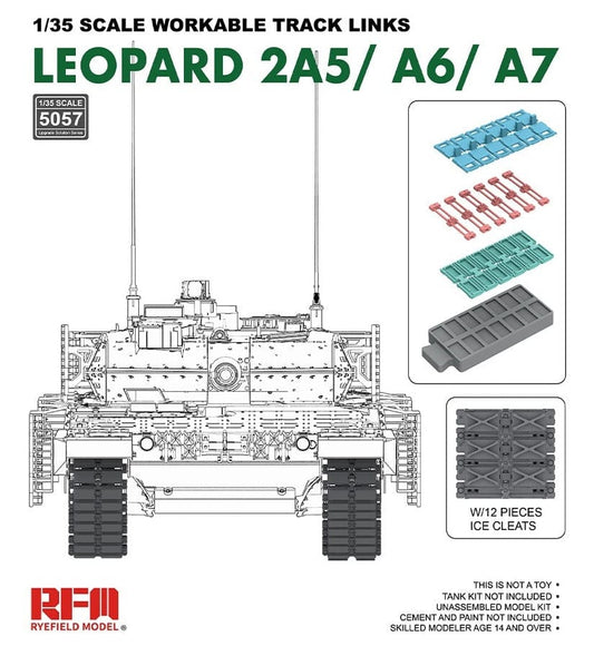 010 - Rye Field Model - 5057 - Leopard 2A5/A6/A7 Workable Track Links - primary image