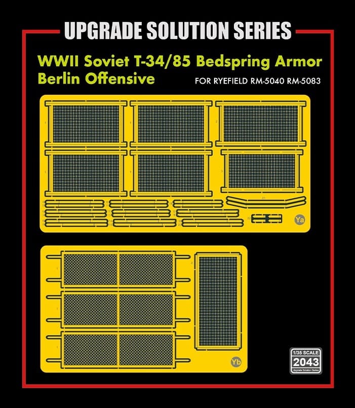 280 - Rye Field Model - 2043 - T-34-85 Bedspring Armour (Berlin Offensive) [upgrade kit] - photo-etched parts