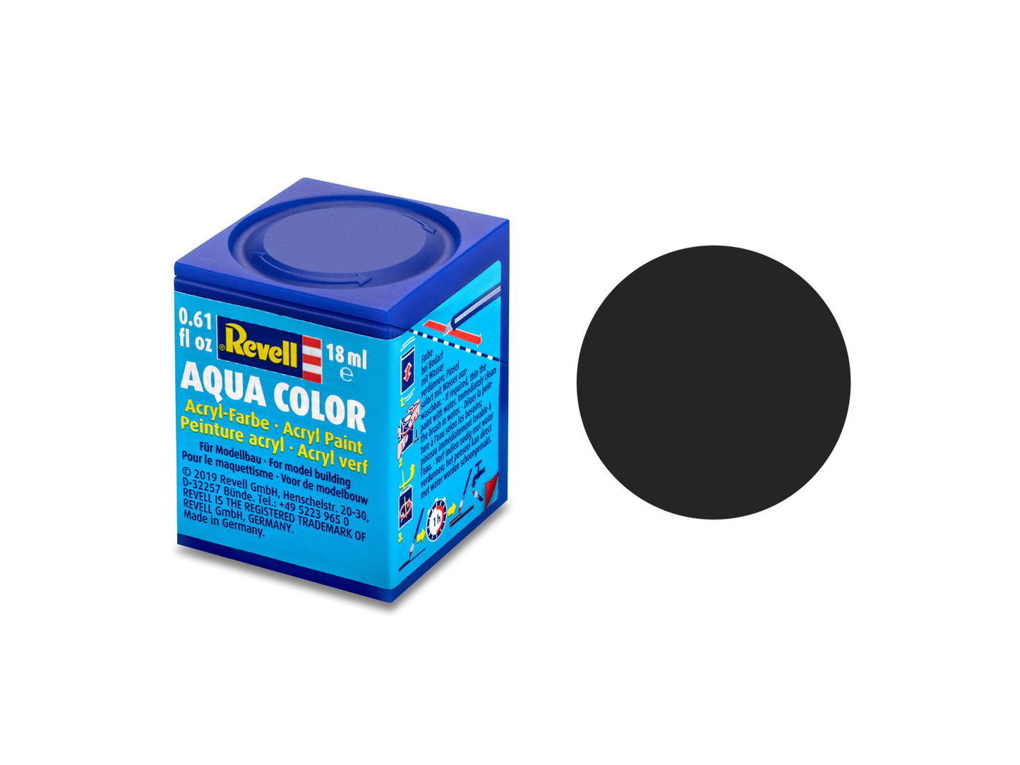 010 - Revell Aqua Color Tar Black Matt - primary image