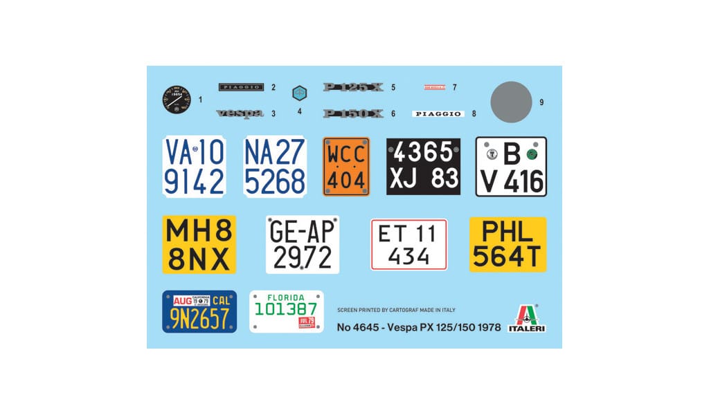 400 - Italeri - 4645 - Vespa PX 125/150 (1978) - decals
