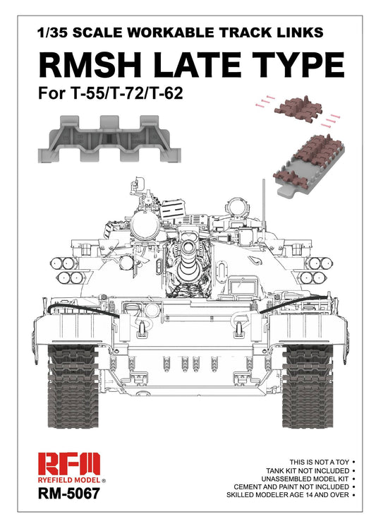 010 - Rye Field Model - 5067 - T-55/T-62/T-72 RMSH (late) Workable Track Links - primary image