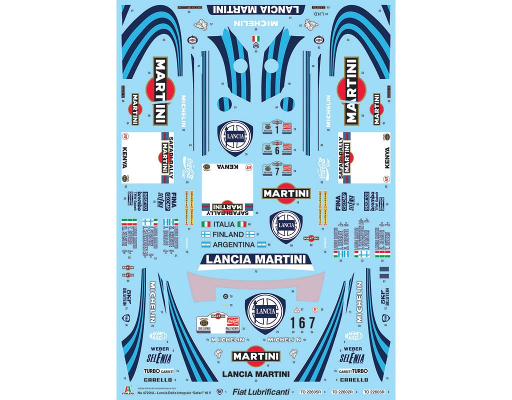 Italeri - 4712 - Lancia Delta HF Integrale (1991 Safari Rally) - decals