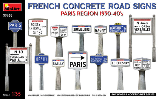 010 - Miniart - 35659 - French Concrete Road Signs (Paris 1930s-40s) - primary image