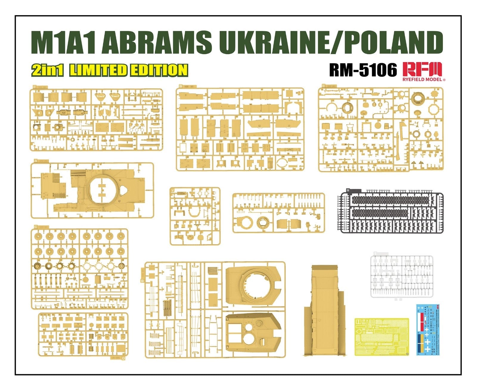 Rye Field Model - 5106 - M1A1 Abrams - sprue