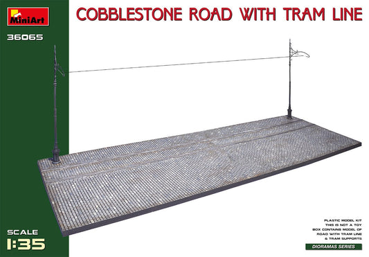 010 - Miniart - 36065 - Cobblestone Road with Tram Line - primary image