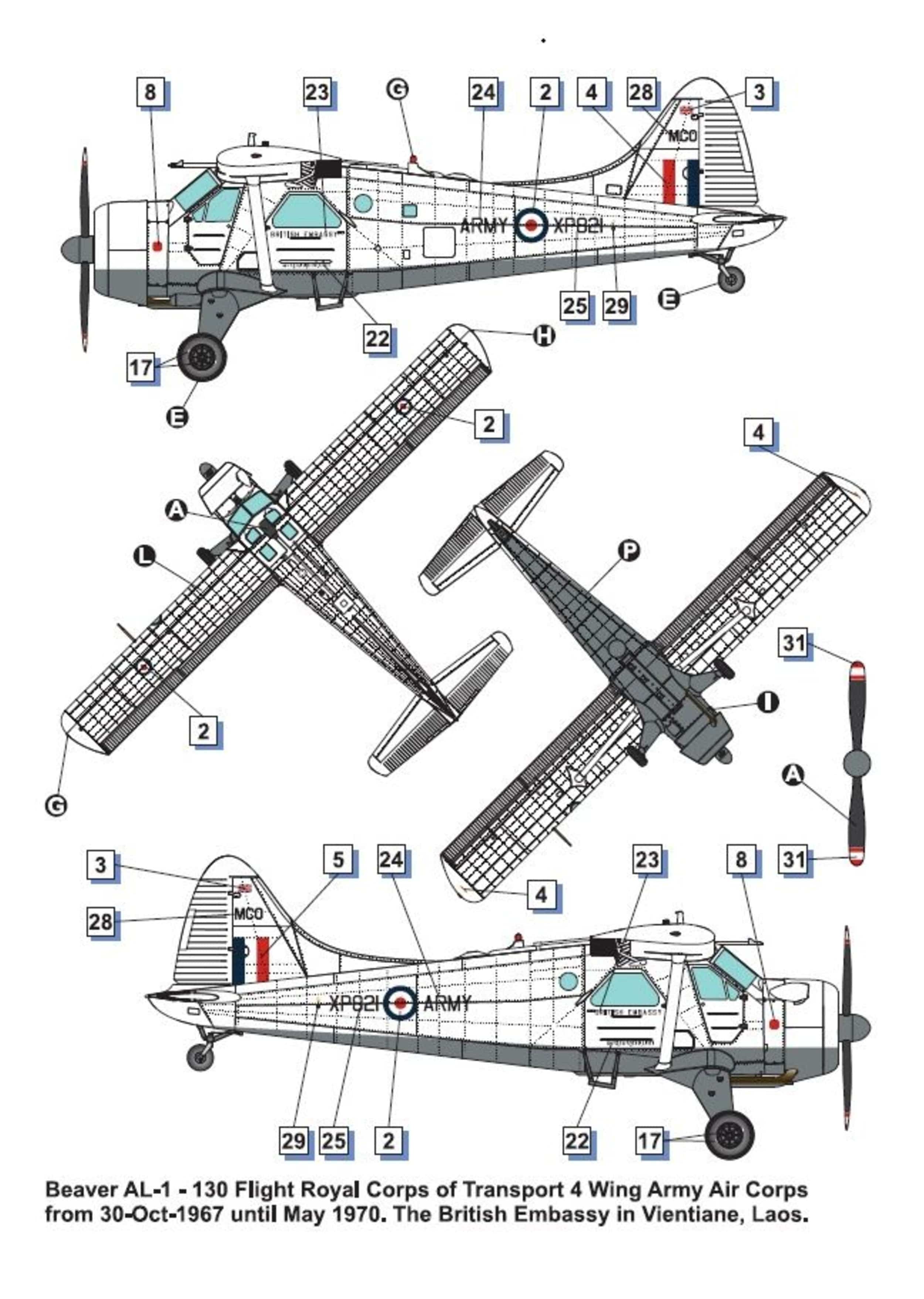 Dora Wings - 48062 - de Havilland Canada Beaver AL Mk 1 - paint schemes