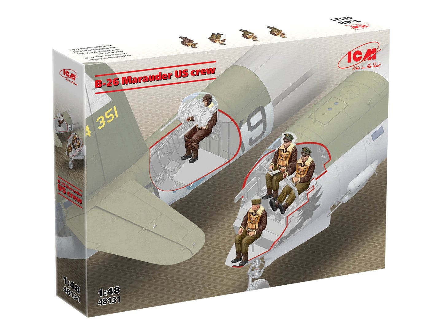 ICM - 48131 - United States Martin B-26 Marauder Crew - box front left angle