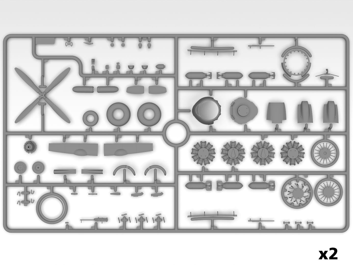 203 - ICM - 48329 - Martin B-26G Marauder - sprue
