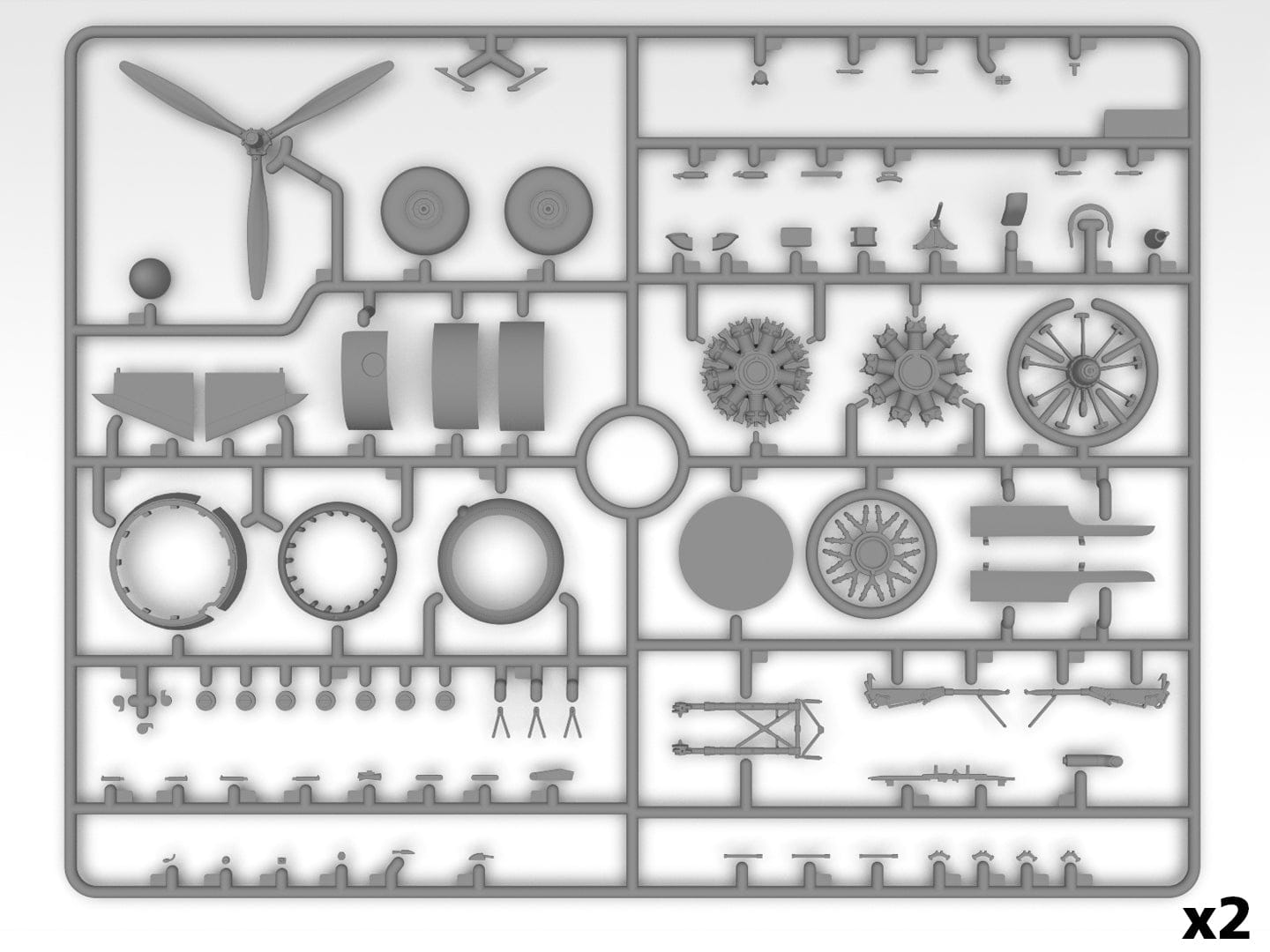 204 - ICM - 48353 - Handley Page Hampden TB Mk I - sprue