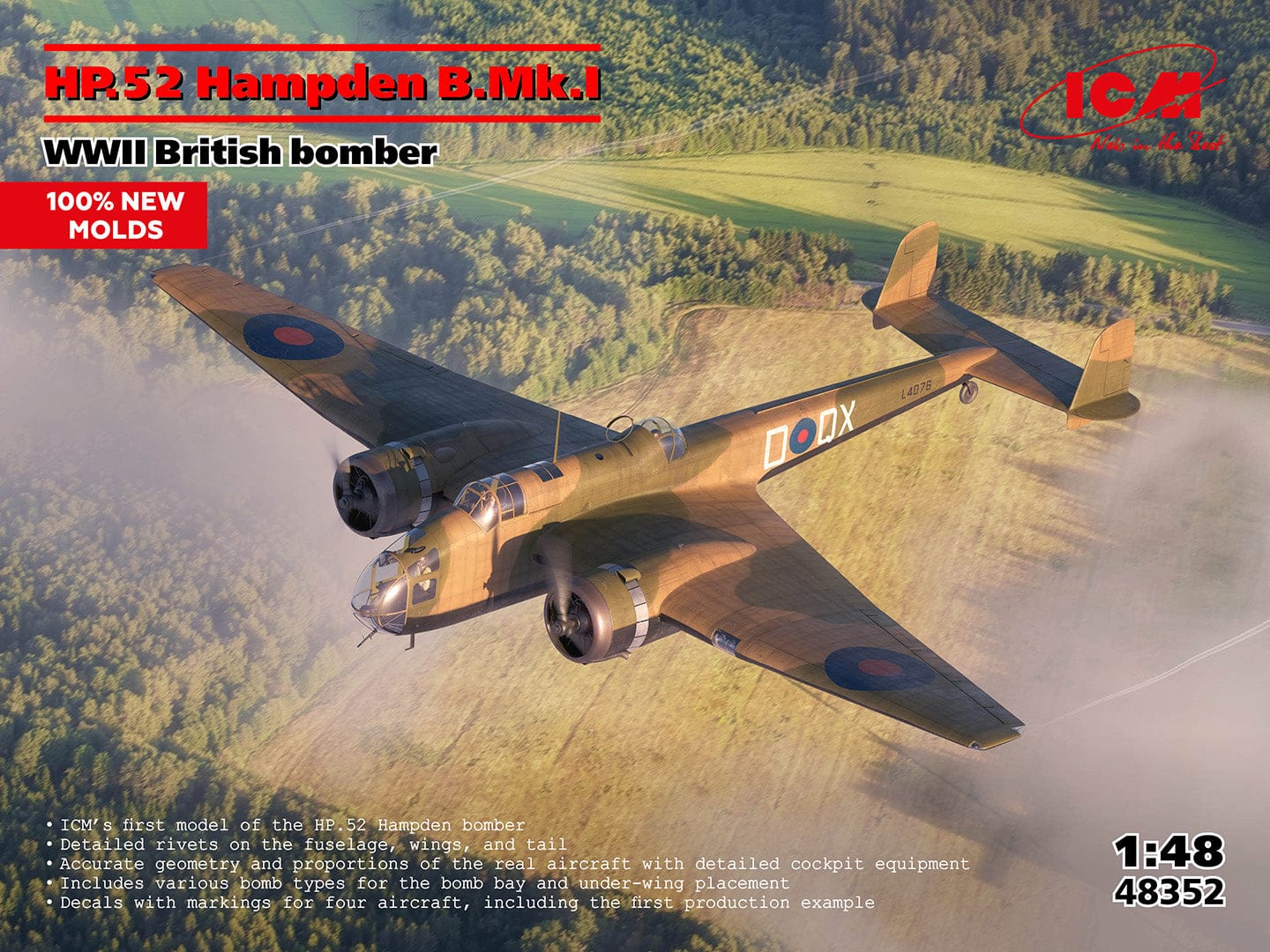 010 - ICM - 48352 - Handley Page Hampden Mk I - primary image