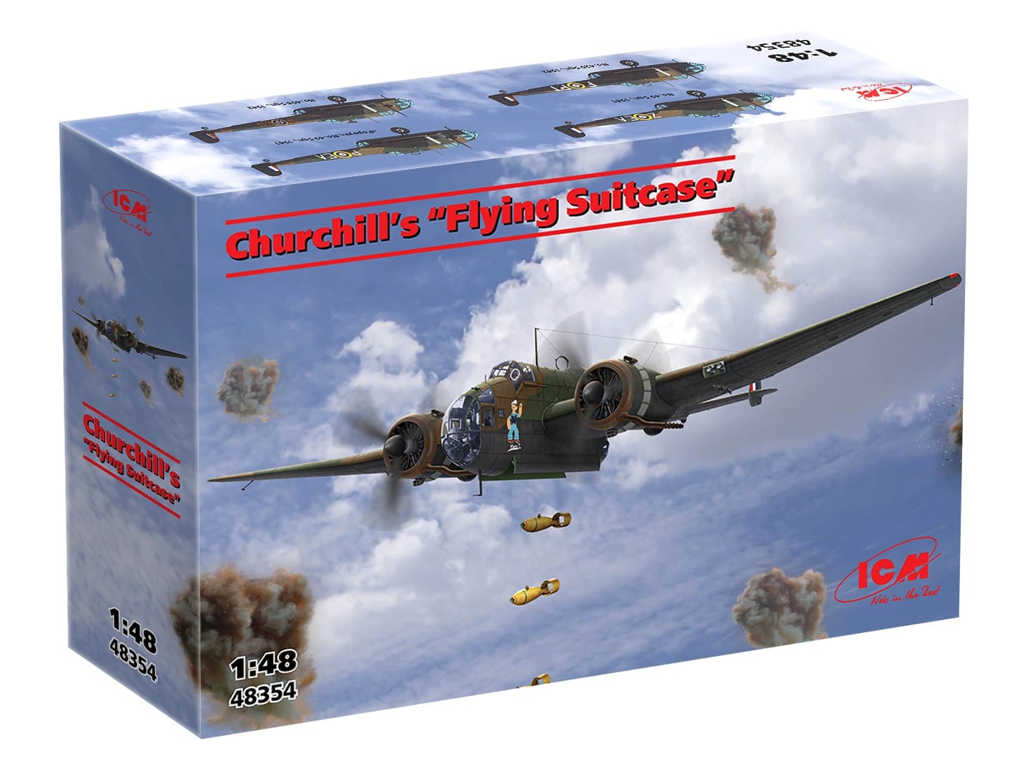 100 - ICM - 48354 - Handley Page Hampden Mk I ‘Churchill’s Flying Suitcase’ - box front left angle